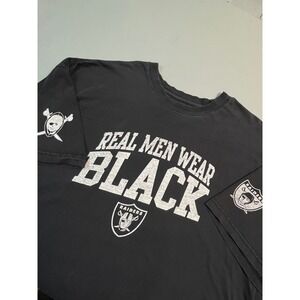 VTG Raiders Real Men‎ Wear Black T-Shirt NFL Football Graphic Tee